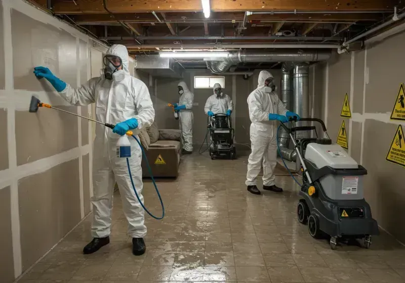 Basement Moisture Removal and Structural Drying process in Raytown, MO